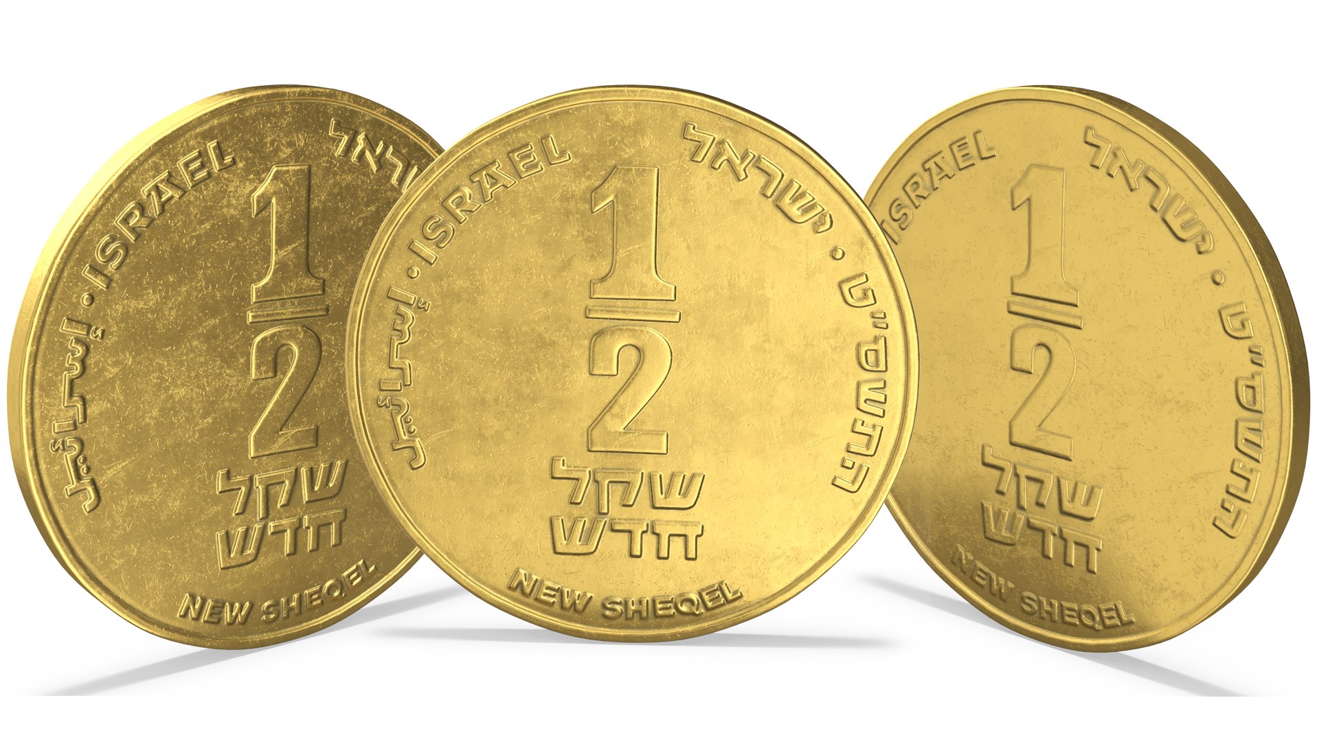 3D Model Half New Sheqel Coin - TurboSquid 2192789
