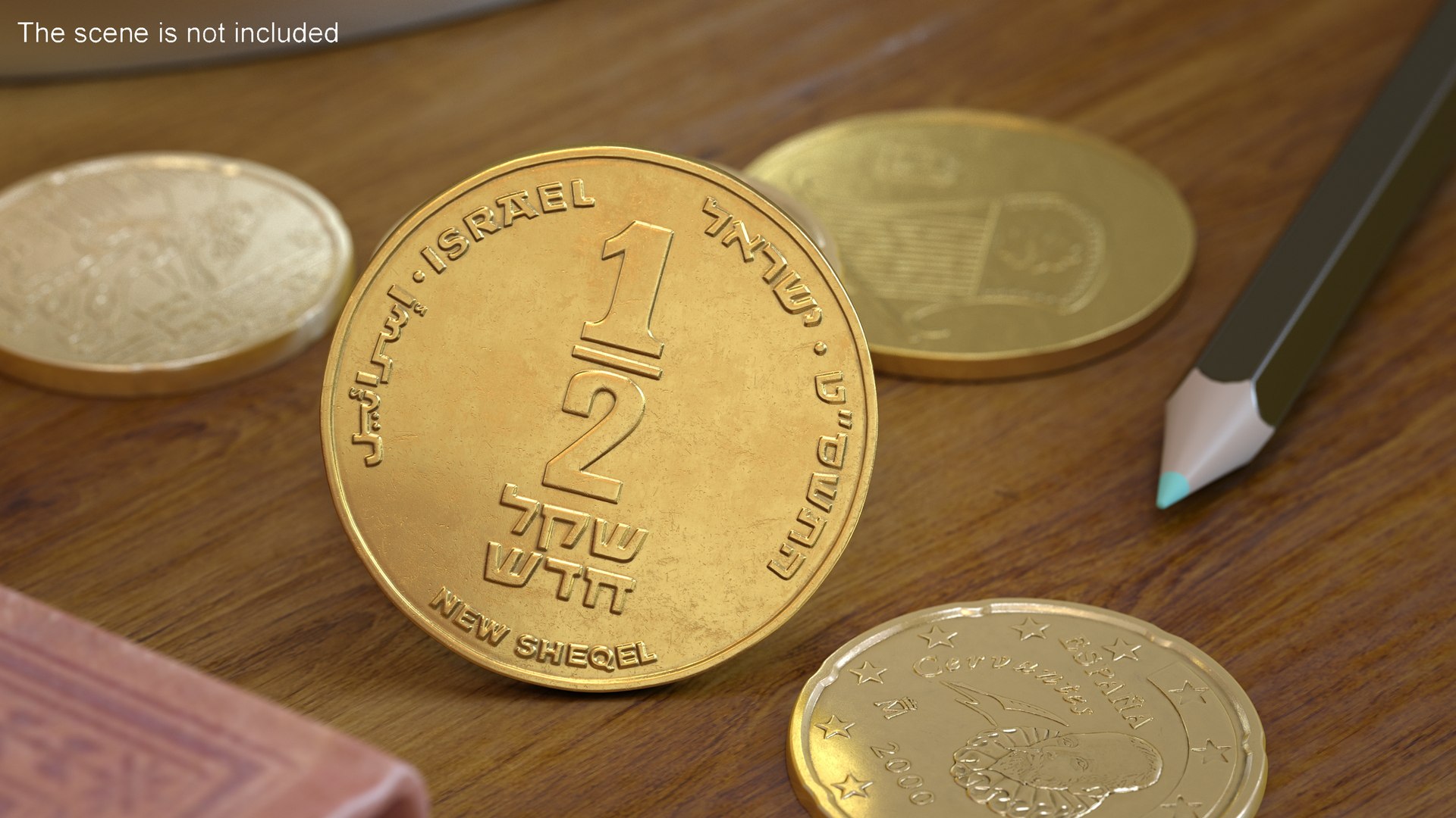 3D Model Half New Sheqel Coin - TurboSquid 2192789
