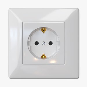 european schuko socket 3D model