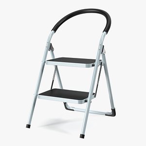 3D 2 Step Ladder Folding Step Stool model