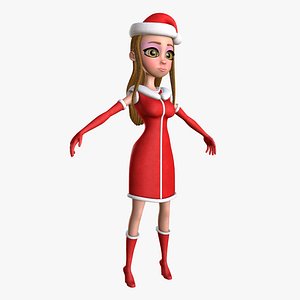 Alla Lady Santa Cartoon Woman