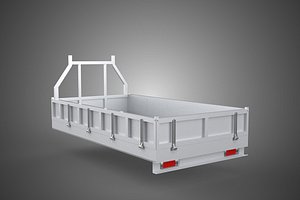 CARGO BED PICKUP TRUCK PLATFORM FRAME HEADBOARD BACK TRAY RACK 3D model