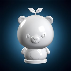 Chibi Bear Seedling Variant 3D Print Model Cute Fantasy Figure model
