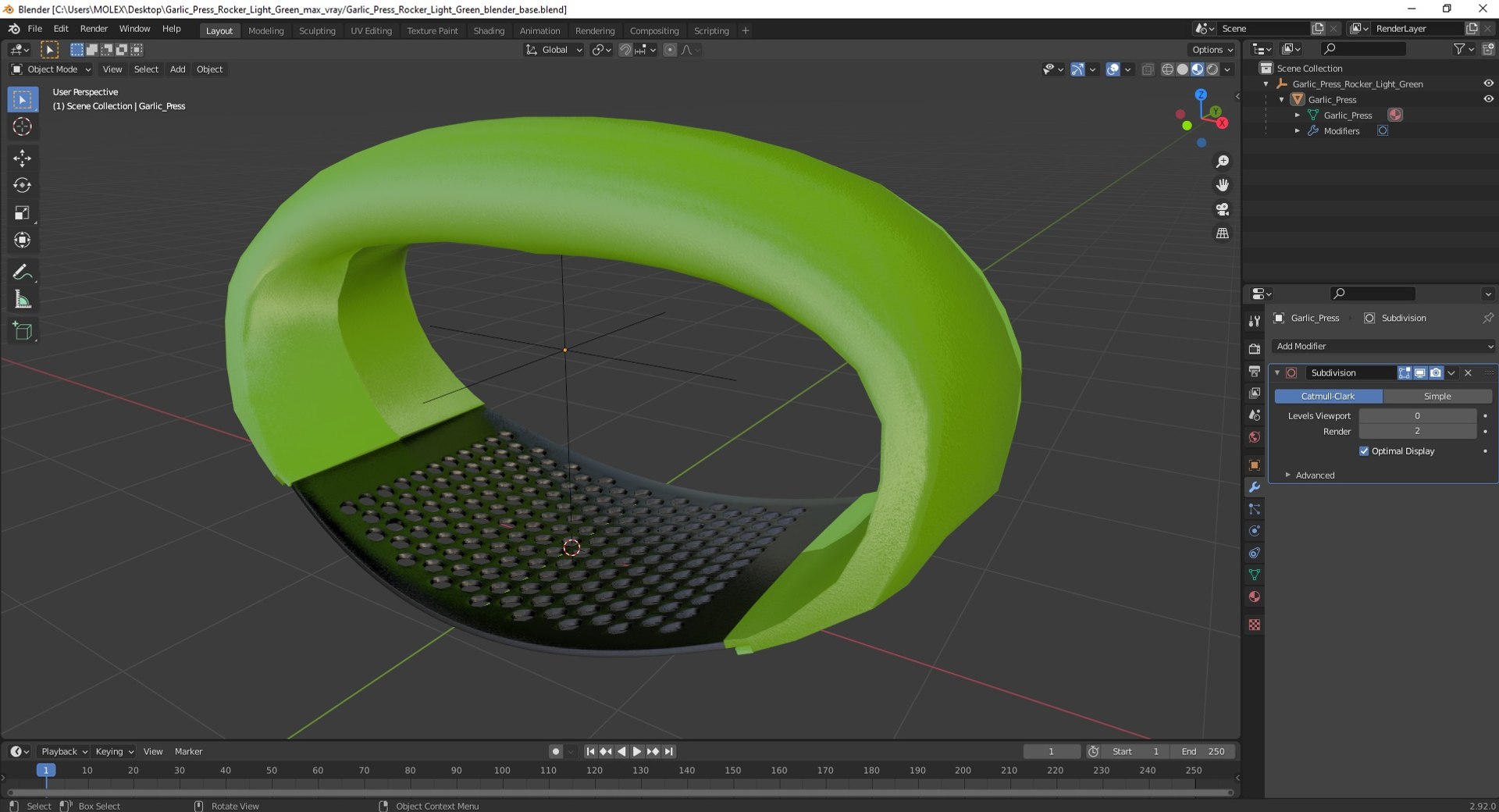 Garlic Press Rocker Light Green 3D model https://p.turbosquid.com/ts-thumb/YD/3WiTV1/R2/garlicpressrockerlightgreenc4dmodel033/jpg/1692746639/1920x1080/fit_q87/4a5f95550cadccb5123b69a15253e6abbba8d945/garlicpressrockerlightgreenc4dmodel033.jpg