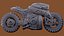 Sci Fi Motorcycle 3D Model 250mm One Piece Printable STL