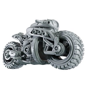 Sci Fi Motorcycle 3D Model 250mm One Piece Printable STL 3D model