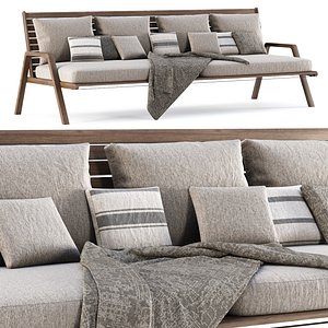 3D Mary wooden garden three-seater sofa MR55 by Bpoint Design