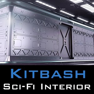 3D sci fi interior kitbash