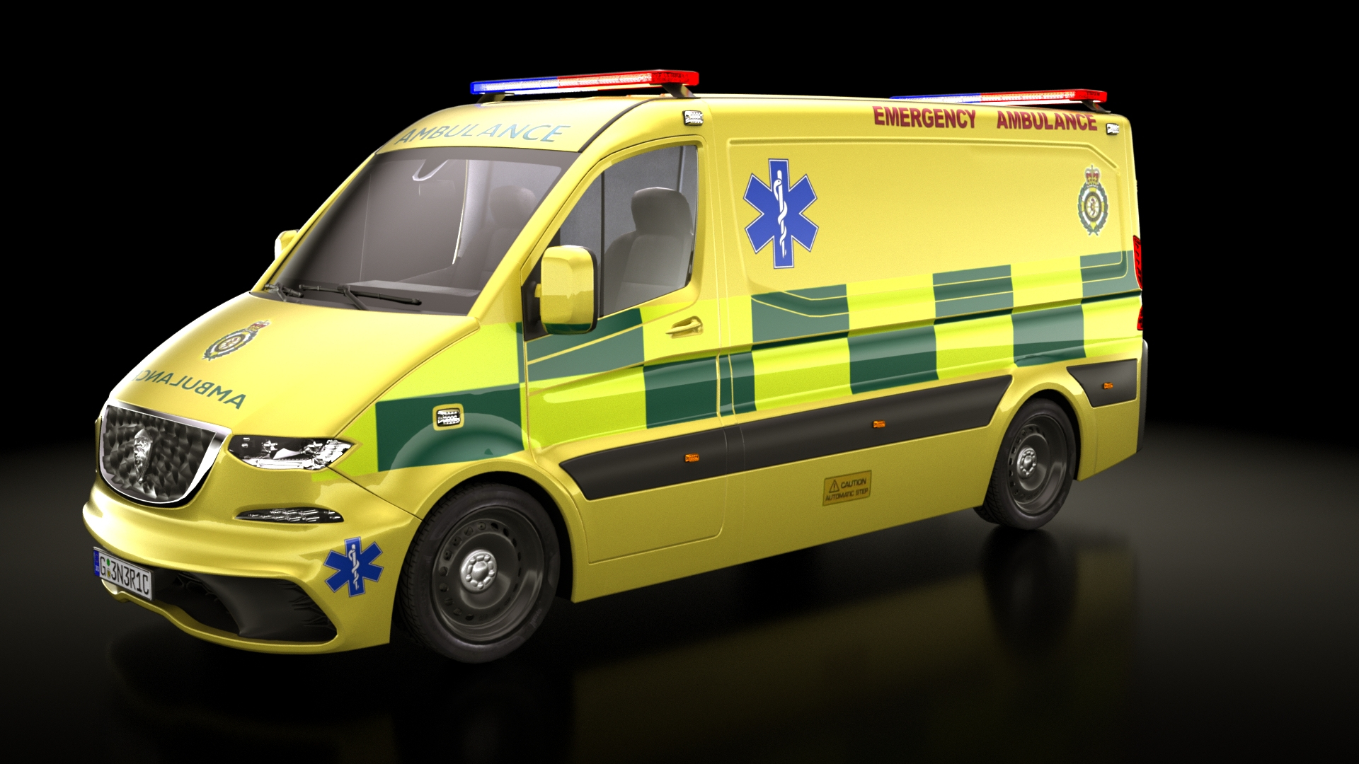 Generic UK Ambulance v32 3D model https://p.turbosquid.com/ts-thumb/YD/FH4nGu/Kx/v32_turn_ukambgen/jpg/1720784170/1920x1080/turn_fit_q99/016e850daa449eac23206b3c41fe110c75380721/v32_turn_ukambgen-1.jpg