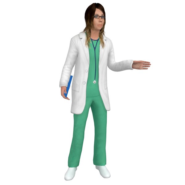 3D rigged female doctor