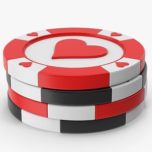 Casino Chips Stack Heart