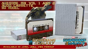 Guardians of the Galaxy awesome mix audio cassette 3D model