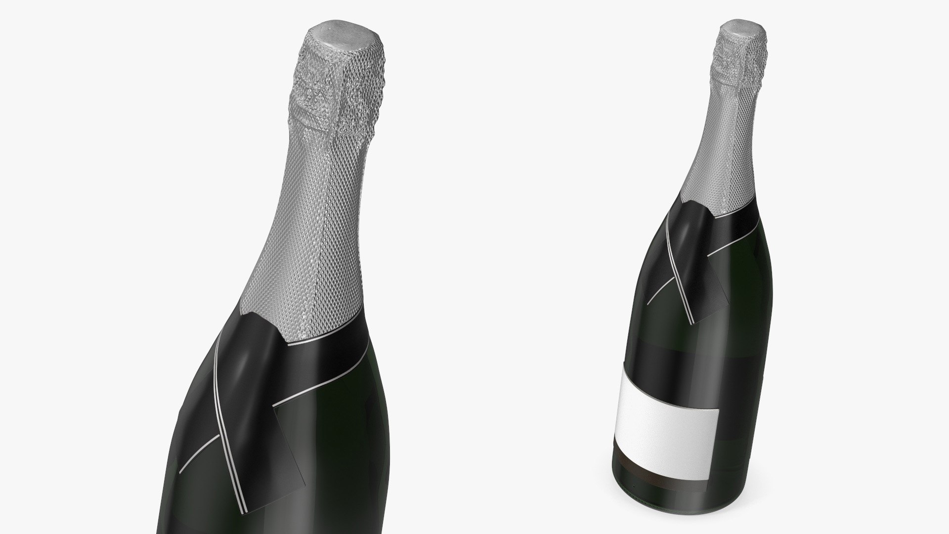 Premium Champagne Bottle 3D model preview