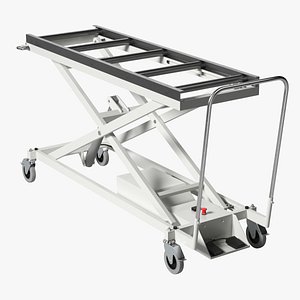 3D model realistic morgue cart
