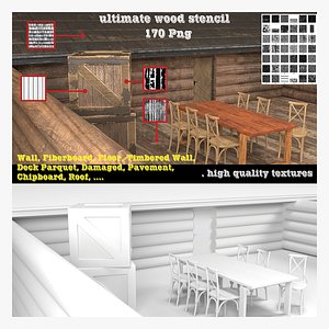 3D model Ultimate Wood Stencil 170 PNG
