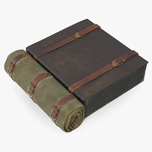 3D Vintage Military Pack with Wear Marks model
