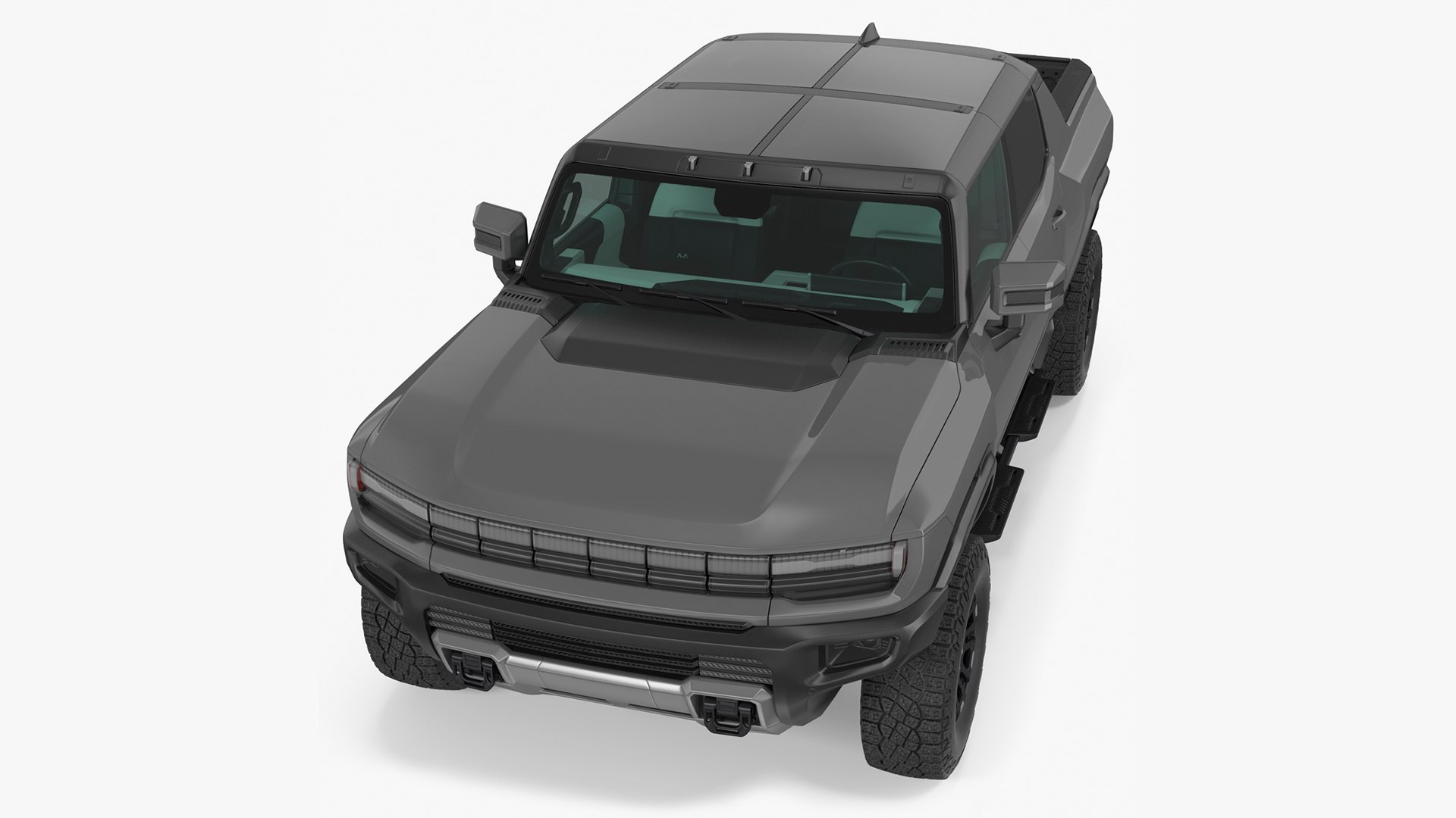 Electric Pickup Truck Simple Interior 3D model preview