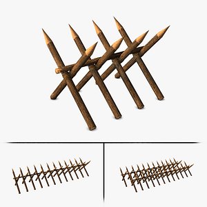 wooden barricade c4d