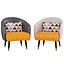 Homary-Microfiber Leather Upholstered Accent Chair Modern Accent Chair in Gold Black Legs 3D model