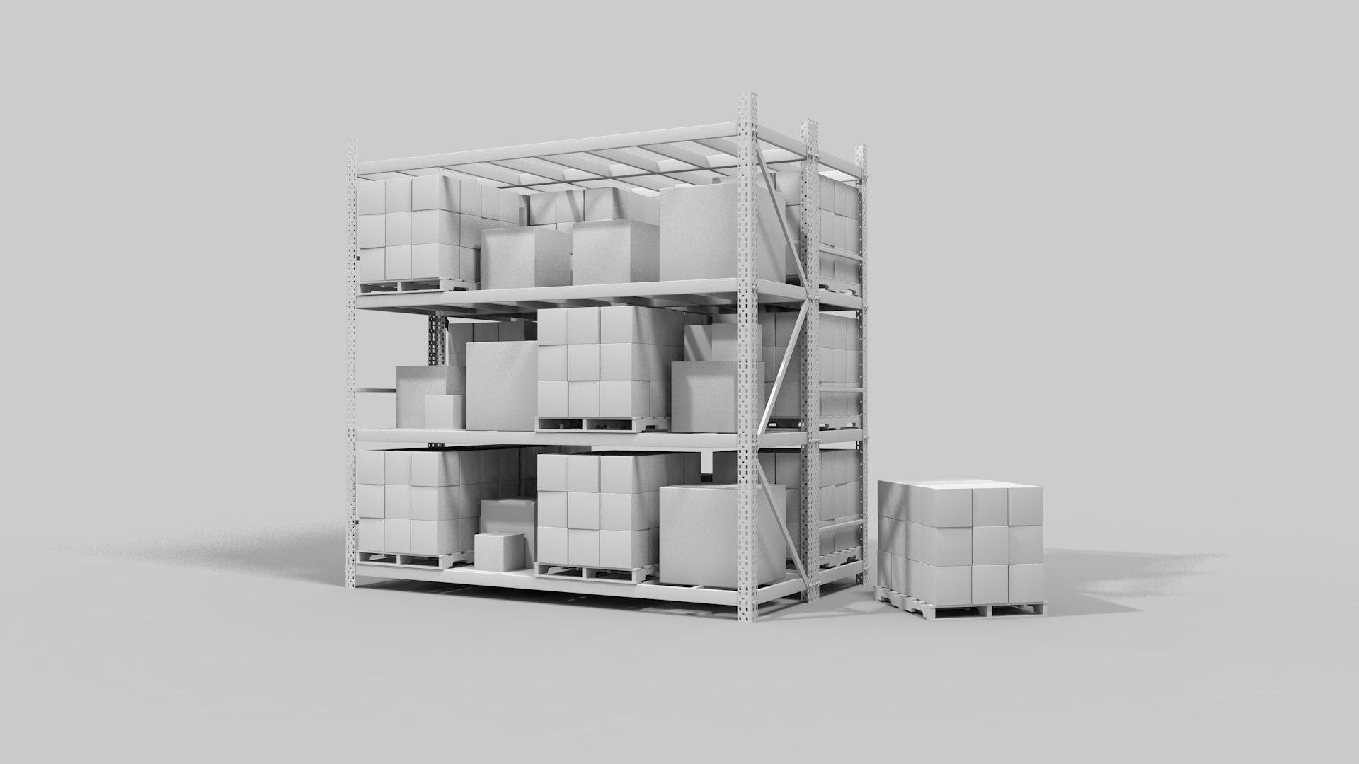 3D Warehouse Pallet Rack Model - TurboSquid 1471827