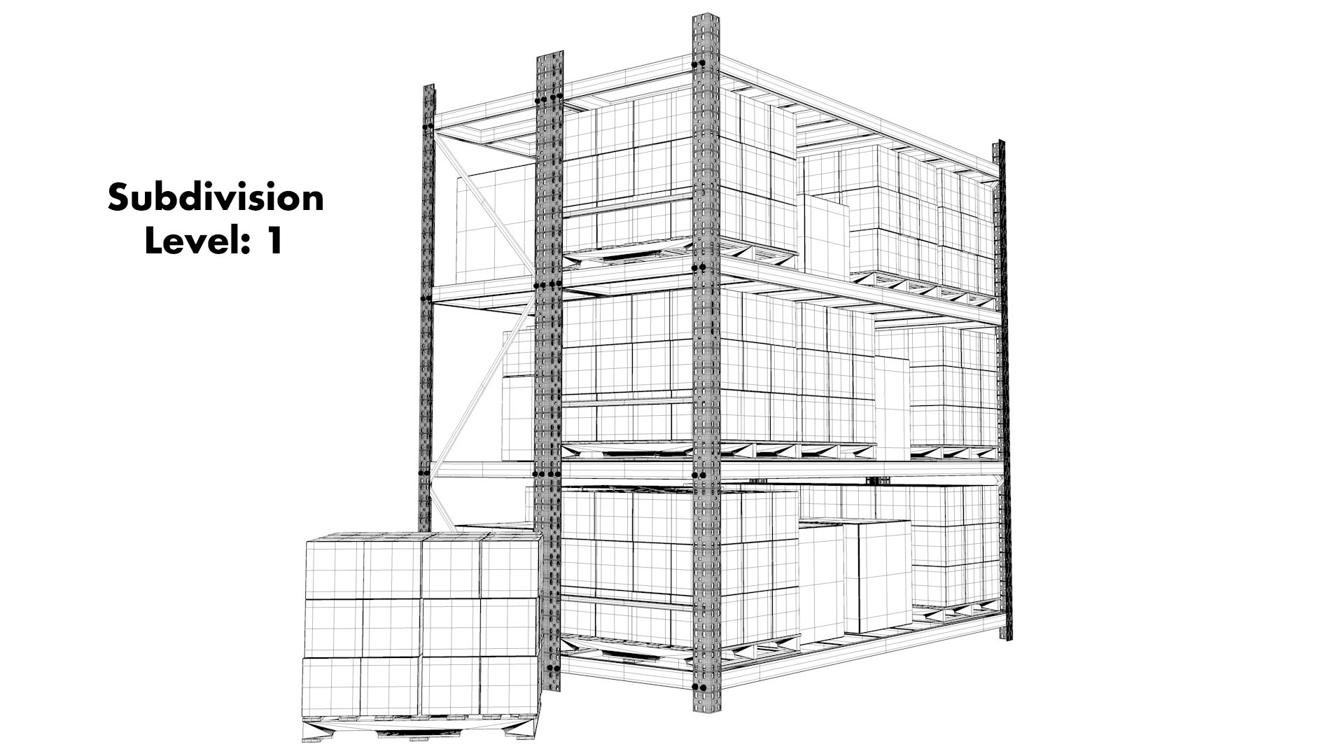 3D Warehouse Pallet Rack Model - TurboSquid 1471827
