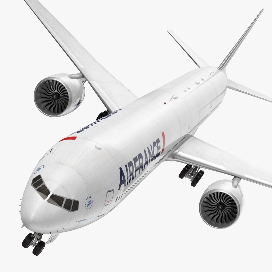 Boeing 777-9x Air France Rigged 3D model preview