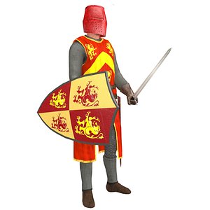 rigged knight helmet 3D