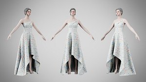 3D Dress 28 Aqua Meadow Mosaic