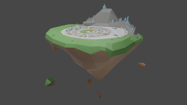 3D Flying Sci Fi Island City 2 model - TurboSquid 1830913