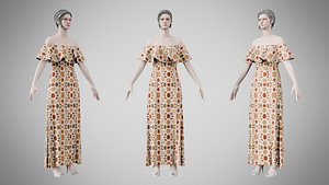 Dress 18 Terracotta Pebble Pattern