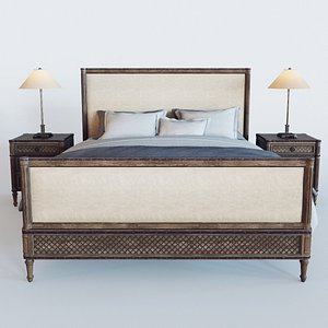 3D treillage louis xvi bed model