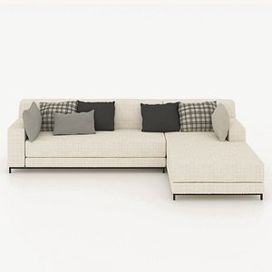 3D Sectional Sofa, corner sofa model