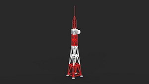 3D Telecommunication Tower 3D model model