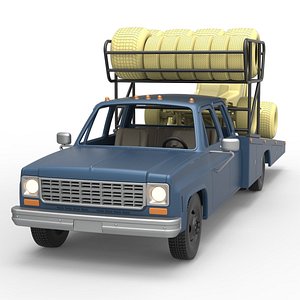 Diecast Vintage Transporter truck for Race car Version 2 Scale 1 to 25 3D