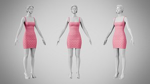 3D Dress 52 Cranberry model