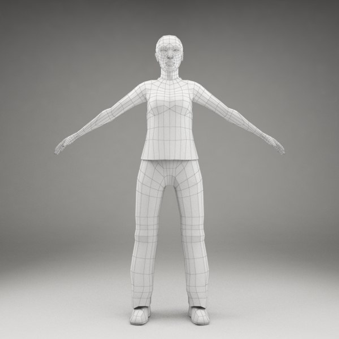 3d axyz characters rigged human model
