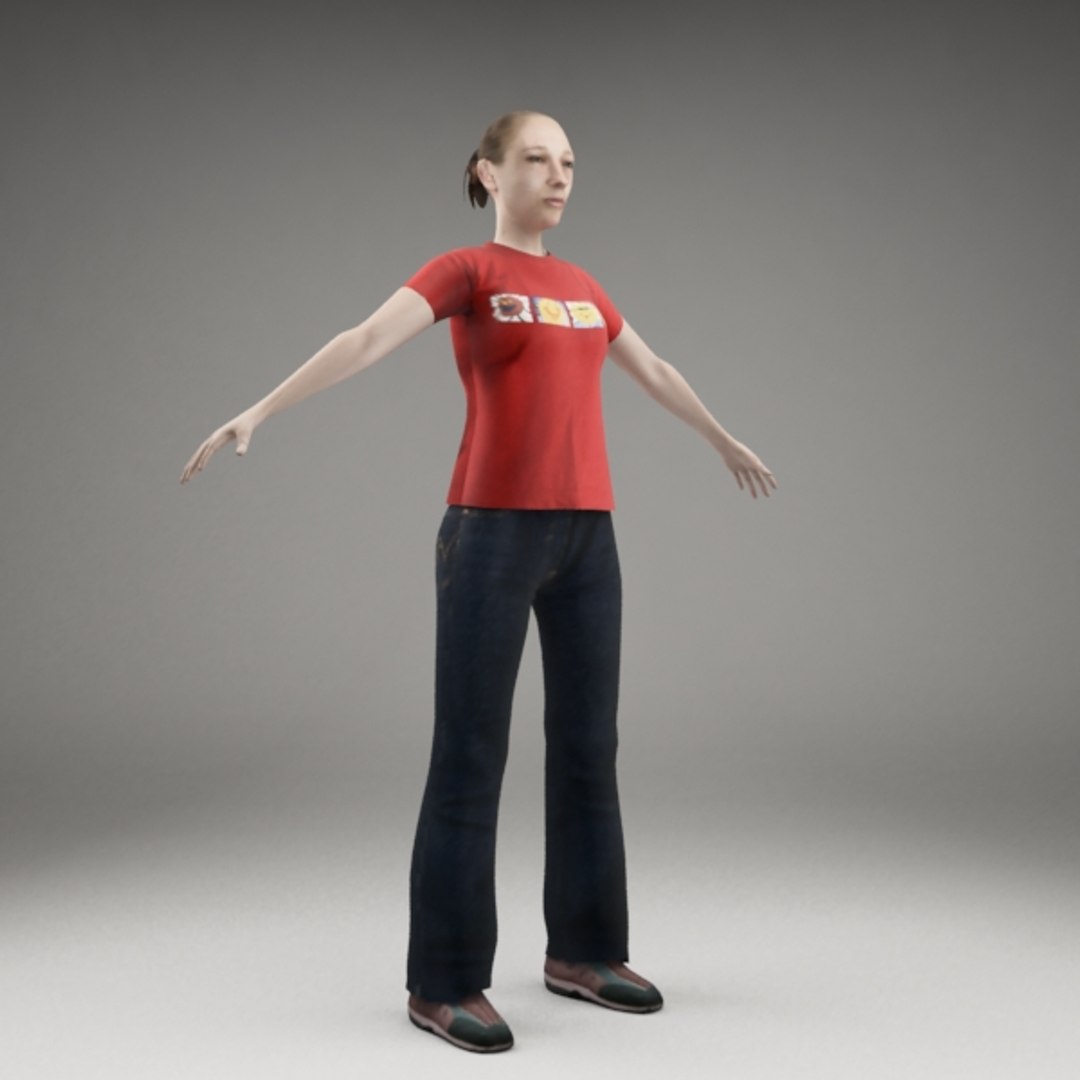 3d axyz characters rigged human model