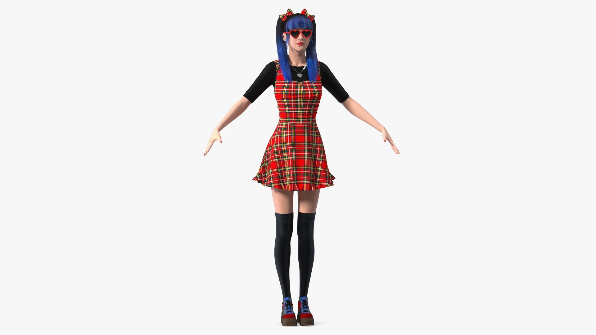 Fashionate Chinese Woman Rigged for Maya 3D model preview