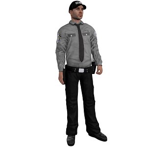 3d rigged security 2 model