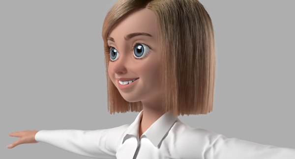 angel cartoon woman girl 3d model