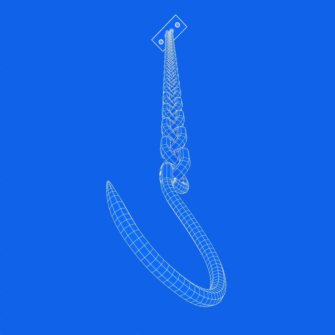 3D Rusty Chain With Hook - TurboSquid 2449032