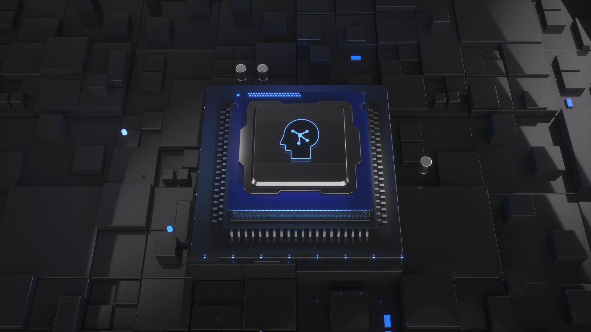 C4D Octane CPU Chip Core Capacitance Scifi Circuit Board 3 3D Model ...