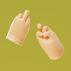 3D model Cartoon Hands Fuck Illustration Icon Low-poly 3D model