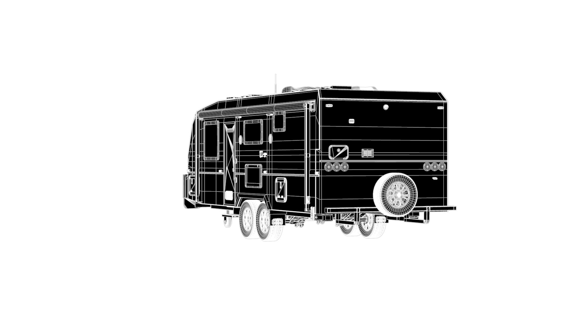 Caravan Camping Trailer Camper RV Campervan 3D Model - TurboSquid 2019952