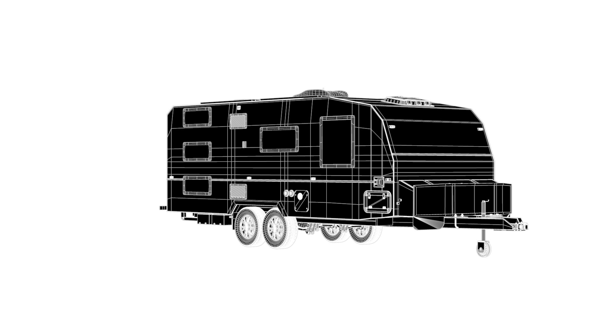 Caravan Camping Trailer Camper RV Campervan 3D Model - TurboSquid 2019952