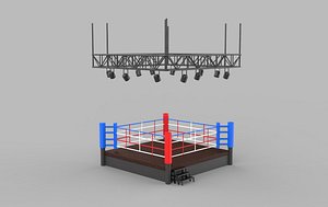 3D WWE Raw ring 3D model