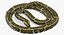 3D green python snake rigged