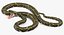 3D green python snake rigged