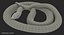 3D green python snake rigged