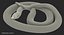 3D green python snake rigged